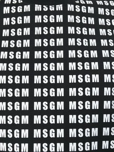 Shop Msgm Logo All Over Print T-shirt - Black