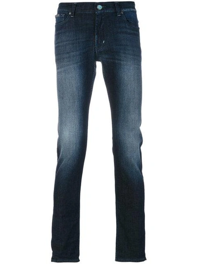 Shop 7 For All Mankind Faded Straight-leg Jeans - Blue