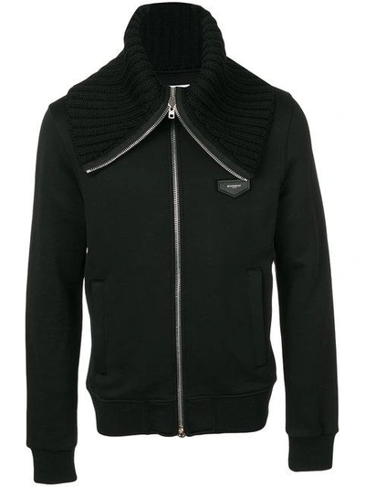 Shop Givenchy Fitted Zip Sweatshirt In Black