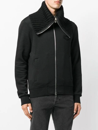 Shop Givenchy Fitted Zip Sweatshirt In Black