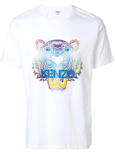 Shop Kenzo Hemd Mit Tiger-print - Weiss