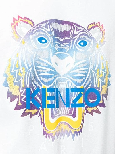 Shop Kenzo Hemd Mit Tiger-print - Weiss