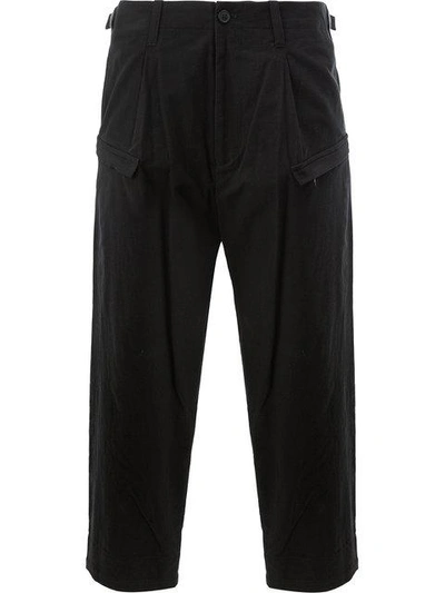 Shop Yohji Yamamoto Drop Crotch Trousers