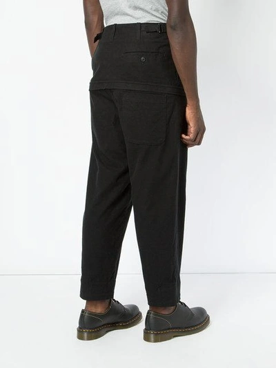Shop Yohji Yamamoto Drop Crotch Trousers