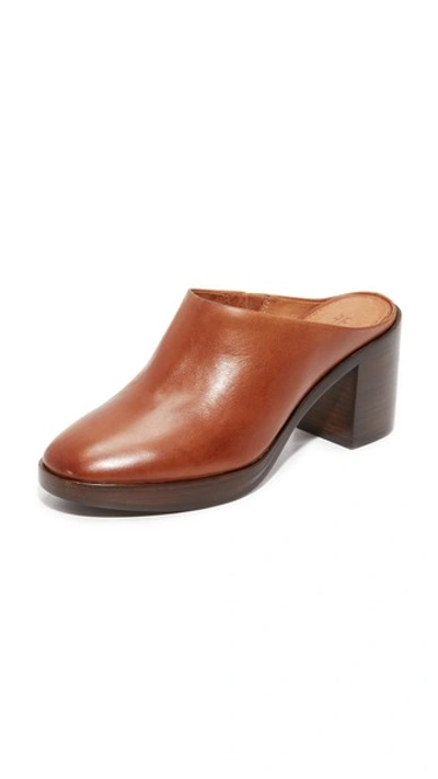 Frye Joan Campus Platform Mule In Redwood