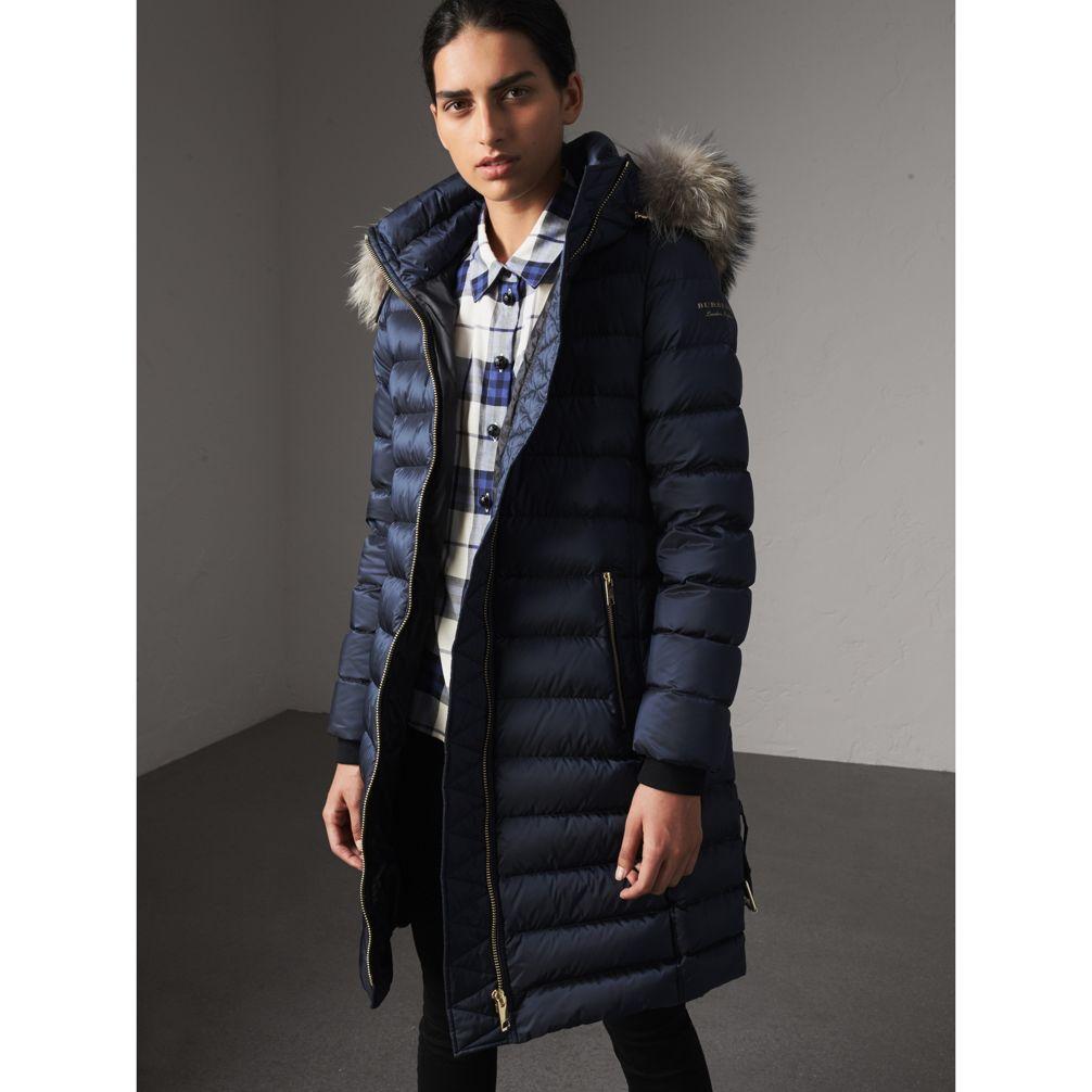 burberry fur trim puffer coat