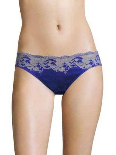 Shop Wacoal Lace Affair Bikini Brief In Blue Sapphire