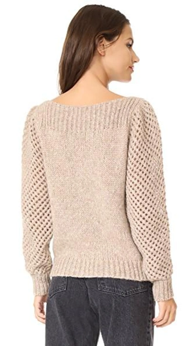 Shop Loveshackfancy Rosie Pullover In Oatmeal