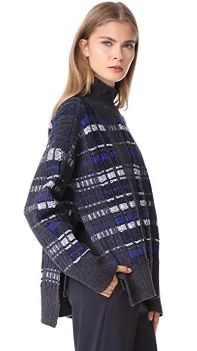 Shop 3.1 Phillip Lim / フィリップ リム Abstract Float Plaid Pullover In Twilight Blue
