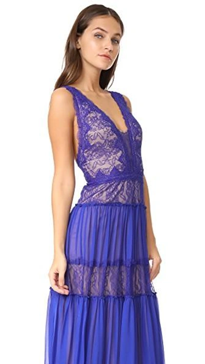 Shop Catherine Deane Jana Gown In Sapphire/almond