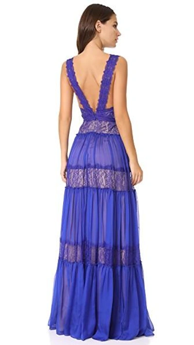 Shop Catherine Deane Jana Gown In Sapphire/almond