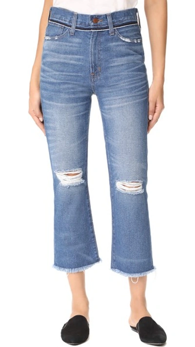 Madewell Retro Cropped Bootcut Jeans With Ripped Knees In Cornwall