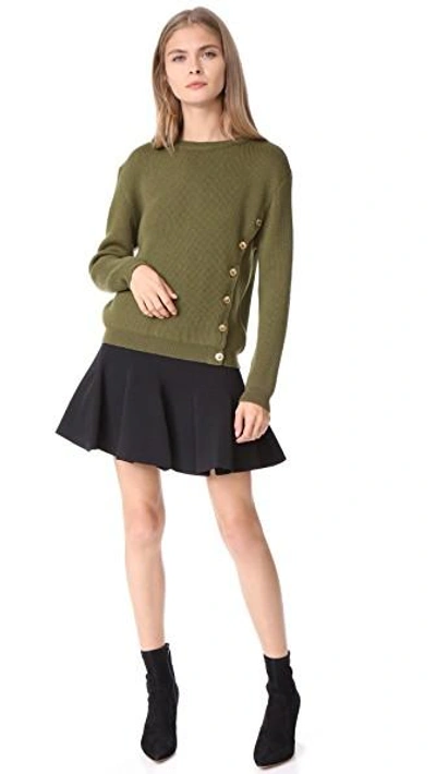 Shop Boutique Moschino Pullover Sweater In Olive