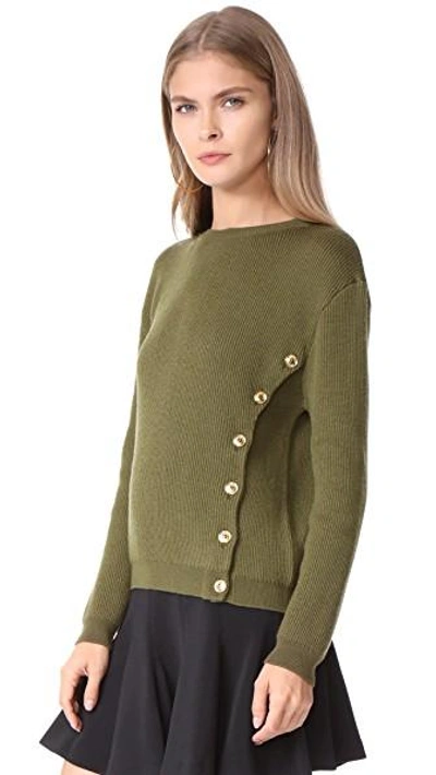 Shop Boutique Moschino Pullover Sweater In Olive