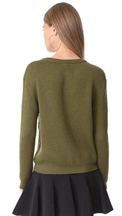 Shop Boutique Moschino Pullover Sweater In Olive