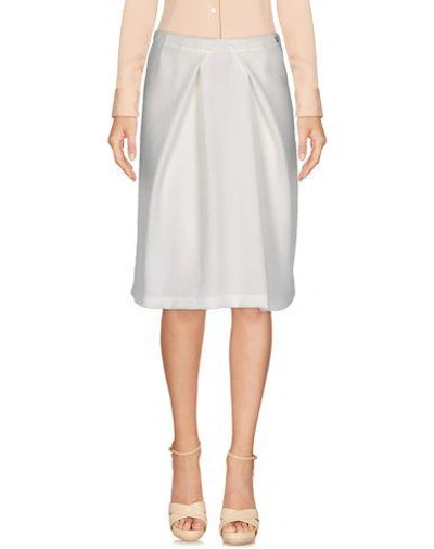 Shop Ottod'ame Knee Length Skirt In White