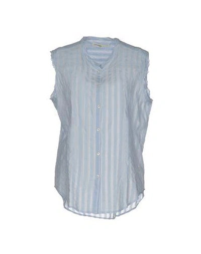 Shop Ottod'ame Striped Shirt In Sky Blue