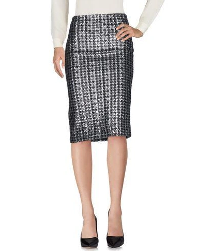 Shop Ottod'ame Knee Length Skirt In Silver