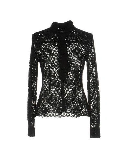 Shop Ottod'ame Lace Shirts & Blouses In Black