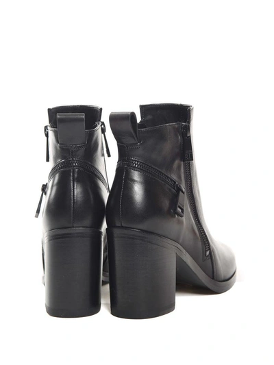 Shop Kenzo Totem Zipped Leather Ankle Boots In Nero