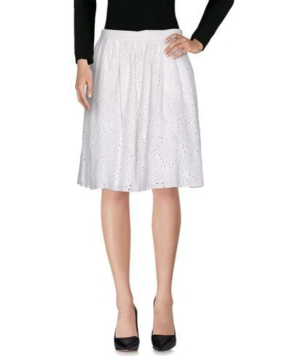 Shop Ottod'ame Knee Length Skirt In White