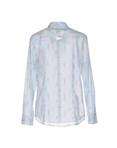Shop Ottod'ame Shirts In Sky Blue