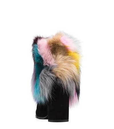 Shop Stuart Weitzman The Overcoat Bootie In Multi Fox Fur