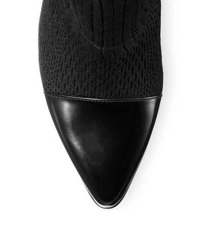 Shop Stuart Weitzman The Sockhop Boot In Black Woven Fabric