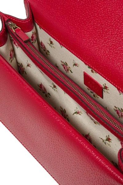 Shop Gucci Dionysus Medium Textured-leather Shoulder Bag In Red