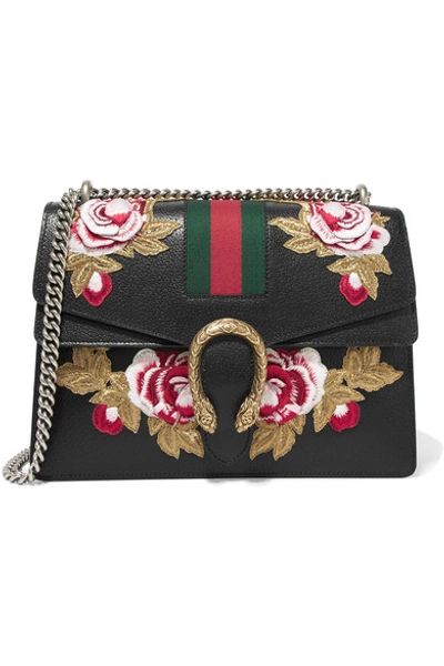Shop Gucci Dionysus Medium Textured-leather Shoulder Bag In Red