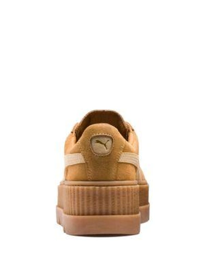 Shop Puma Cleated Suede Creeper Sneakers In Brown