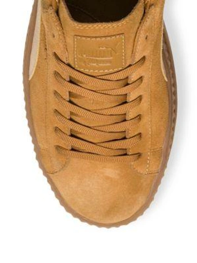 Shop Puma Cleated Suede Creeper Sneakers In Brown