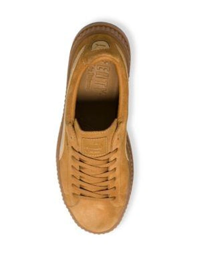 Shop Puma Cleated Suede Creeper Sneakers In Brown