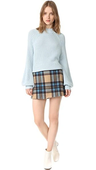 Shop Apiece Apart Sequoia Mock Turtleneck Sweater In Blue Sky