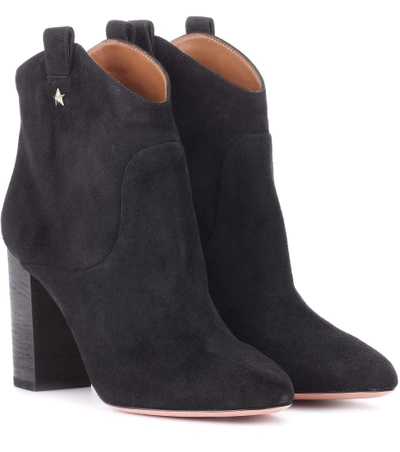 Aquazzura Suede Ankle Boots In Black
