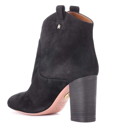 Shop Aquazzura Suede Ankle Boots In Black
