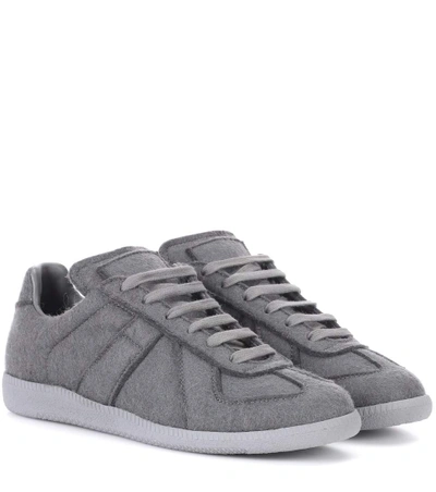 Shop Maison Margiela Replica Felt Sneakers In Grey