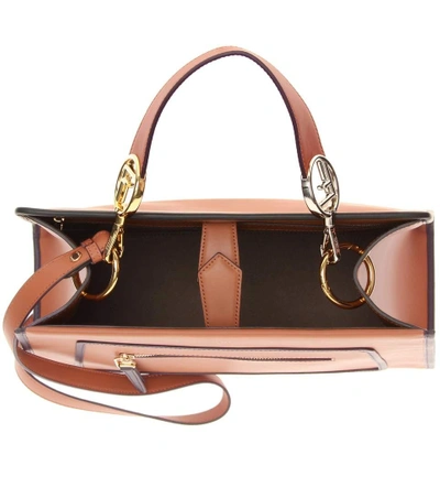 Shop Fendi Runaway Leather Shoulder Bag In Brown