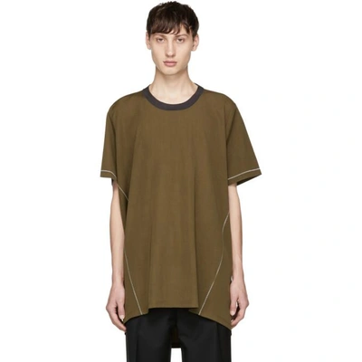 Shop Lanvin Green Basic Long T-shirt
