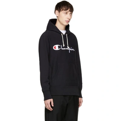 Shop Champion Black Logo Hoodie