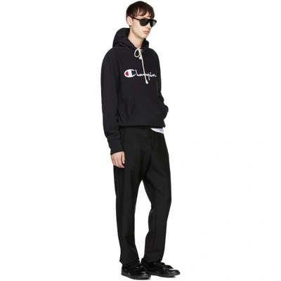 Shop Champion Black Logo Hoodie