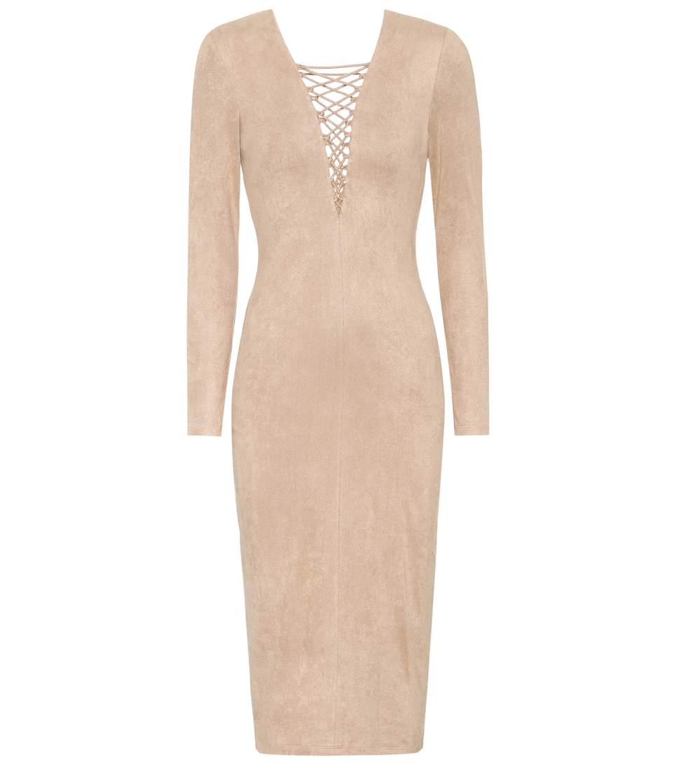 suede lace up dress