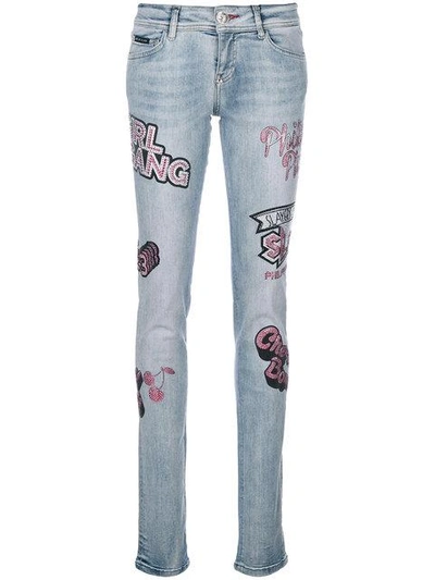 Shop Philipp Plein Chicago Gang Jeans - Blue