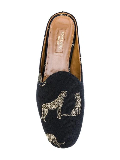 Shop Aquazzura Leopard Mules