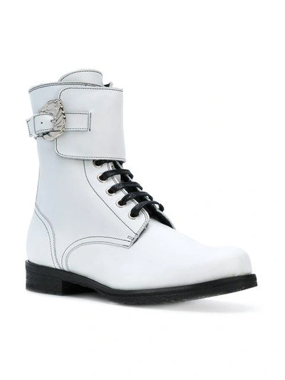 Shop Dorateymur Combat Boots In White