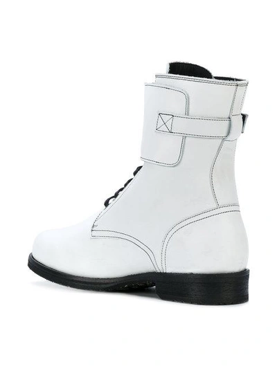 Shop Dorateymur Combat Boots In White