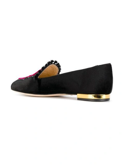 Shop Charlotte Olympia Broken Heart Slippers In Black