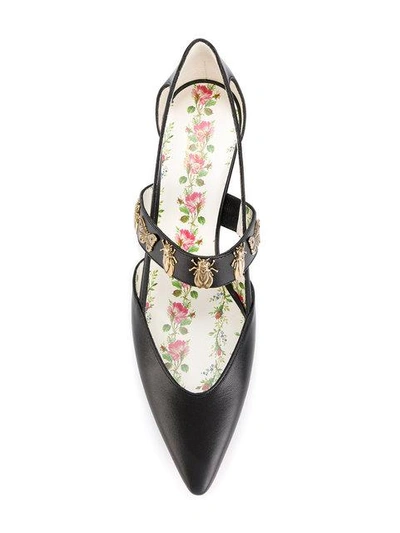 insect studded strap pumps