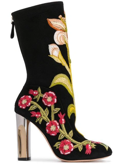 floral embroidered boots