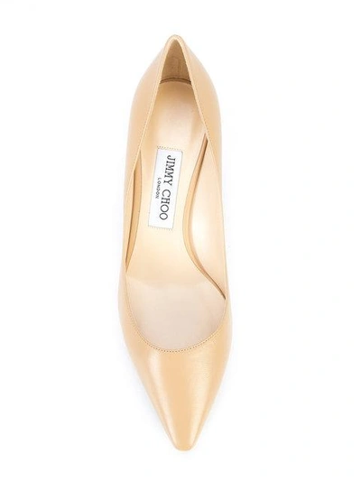 Jimmy Choo Romy 60mm Patent Pointed-toe Pumps In Neutrals